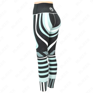 Vente en gros de leggings capri imprimés par sublimation de taille haute en polyester spandex pour femmes leggings de yoga à taille élastique - Product Image 4