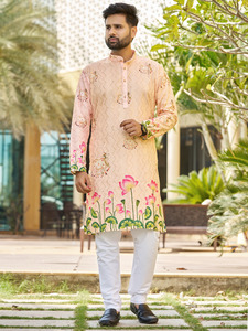 Approvisionnement en gros aujourd'hui présentant la cérémonie de mariage pour hommes Kurta avec pierre embellissement Heavywear disponible à la quantité en vrac - Product Image 4