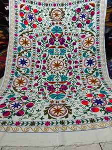 Custom Made Ethnic <b>Indian</b> Designed Hand Embroidered Suzani Embroidery Bedding Set Eco-Friendly Washed Cotton Quality for Home - Product Image 3