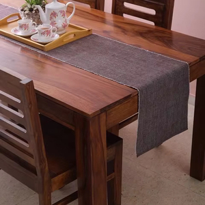 100% coton côtelé Table napperon et coureur de luxe moderne solide carré motif lin napperons pour la maison hôtels mariages - Product Image 1