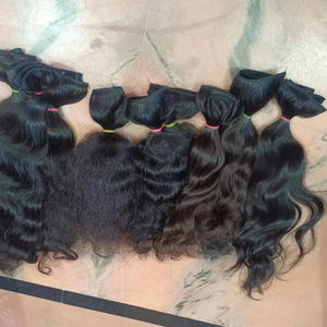 Extensiones de cabello humano virgen natural 100% de la India, cutícula de doble estiramiento, calidad superior intacta a buen precio - Product Image 1