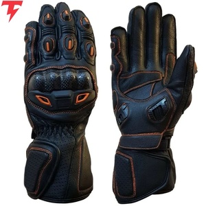 Top Trendy Multi Customized Colors Leather Biker <b>Gloves</b> Anti Skid Grip Hot Selling Best Material Biker Leather <b>Gloves</b> - Product Image 2
