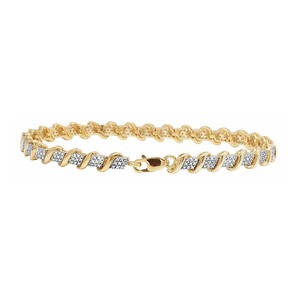 Elegante pulsera de oro de 10K que muestra diamantes cultivados en laboratorio en un ajuste de eslabones pulidos, ideal para la moda diaria - Product Image 3