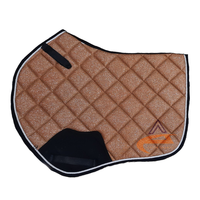 Tapis de selle CST 253 S-box en mousse respirante à paillettes dorées, amortisseur de chocs pour dressage et saut d'obstacles, pour chevaux, usage équestre, logo personnalisé