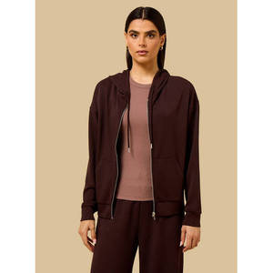 Sweat à capuche uni avec fermeture éclair - Mélange de polyester - Product Image 6