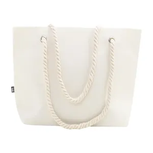 Eco-friendly Canvas Casual <b>Square</b> Promotional Tote Bags for Beach Use Made of Sustainable Materials - Product Image 6