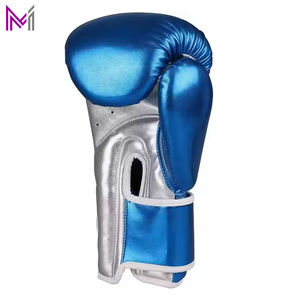 Guantes de Boxeo de Entrenamiento para Niños, Dedos Completos, Azul/Plateado, Material PU, Personalizables para Clubes de Gimnasio en Europa - Product Image 3