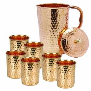 Jarra de cobre hecha a mano con pulido brillante a un precio económico con diseño único perfecto para eventos y hogar - Product Image 1