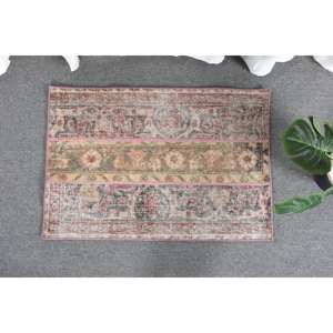 Elégant tapis vintage en laine turque rose et beige de 19x28ft motif patchwork avec support en latex décor à la maison pièce de déclaration - Product Image 2