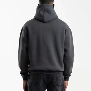 Sweat à capuche doublé en molleton uni de haute qualité, impression numérique personnalisée, logo, poids lourd, 100% coton, pour homme - Product Image 2