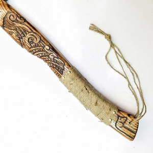 Hacha de mango de madera tallada personalizada SCL, hoja de acero de alto carbono Ragnar vikingo histórica auténtica hecha a mano para coleccionistas - Product Image 6