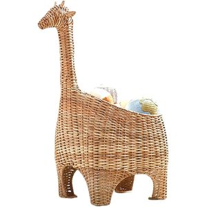 Portable Boho Farmhouse Organizer Cute Animal-Shaped Handwoven Rattan <b>Basket</b> Cotton <b>Storage</b> <b>Basket</b> for Cleaning in <b>Bathroom</b> - Product Image 1