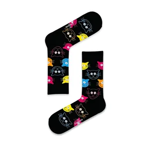 Cozy Nylon <b>Cat</b> Patterned <b>Socks</b> for Girls Colorful Animal Print Design Custom Logo Breathable Warm for Winter One Size Fits All - Product Image 1