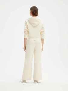 Womens Cream Full Zip Tracksuit Heavyweight Hooded <b>Track</b> <b>Jacket</b> And Matching Sweatpants Set Two-Piece Casual Streetwear - Product Image 3