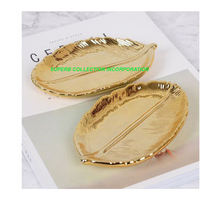 Gold Mini Leaf Custom Metal Serving Dátiles Chocolates y nueces Tazón para servir al por mayor y exportadores - Product Image 3