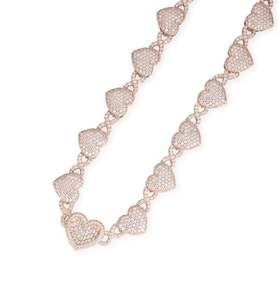 Collier cœur en moissanite VVS, chaîne cubaine en moissanite, acier inoxydable 925, pendentifs et breloques fins - Product Image 3