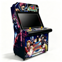Borne d'arcade professionnelle standard d'exportation, écran LCD 32 pouces, 2 joueurs, 6 boutons, manettes rouge et bleue, double tension 110V/240V, LED, pleine taille