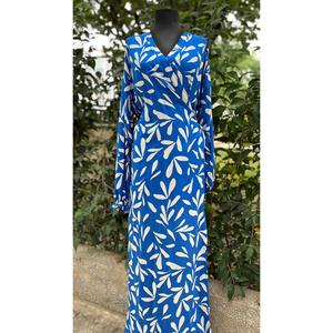 Abito lungo Hijab donna blu bianco
