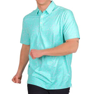 เสื้อยืดกอล์ฟผู้ชายแบบกำหนดเองสำหรับเสื้อยืดแขนสั้นแห้งเร็วระบายอากาศได้ดีทำจากผ้าฝ้ายถักใยไม้ไผ่สีทึบ - Product Image 2