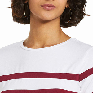 Top Meilleure Qualité Logo Personnalisé Imprimé Été Casual Femmes T-Shirts Adultes Tricoté T-shirt Blanc - Product Image 4
