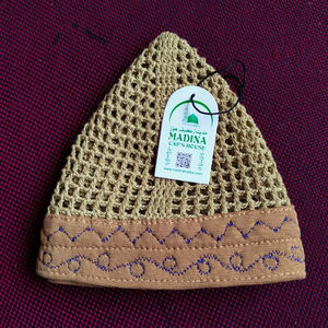 Gorro de Oración Musulmán para Hombre, Tejido a Mano, 100% Algodón Egipcio Premium, con Banda, Ajustable, Ecológico, Sensación Suave - Product Image 3