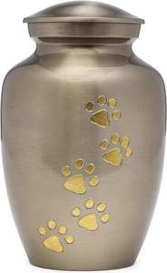 Dogs and <b>Cats</b> <b>Urn</b> with Beautiful Velvet Bag Silver Large - Product Image 2