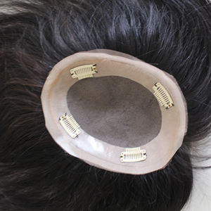 Belle topper de cheveux humains pour les femmes naturel brut attaché à la main cheveux humains os perruques droites femmes noires - Product Image 3