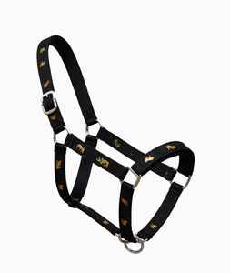 Licol de cheval en nylon durable, design brodé, têtière rembourrée réglable, entraînement, sécurité équestre haut de gamme, selle anglaise - Product Image 1