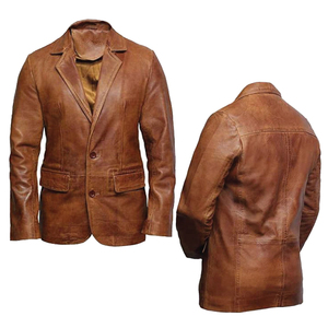 Genuine Leather Men Slim Fit Biker Jacket Vintage Distressed Motorcycle Jacket Winter Fashion Outerwear Waterproof <b>Windproof</b> - Product Image 3