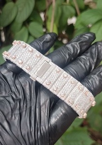 Luxe hommes en forme de rectangle 40mm 20mm Moissanite diamant montre brillant étincelle buste Antique affaires Style acier inoxydable - Product Image 4