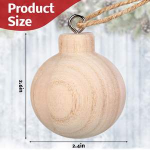 6 pièces boules <span class=keywords><strong>de</strong></span> Paulownia rondes naturelles inachevées ornements pour arbres <span class=keywords><strong>de</strong></span> noël artisanat suspendus <span class=keywords><strong>boule</strong></span> <span class=keywords><strong>de</strong></span> décoration <span class=keywords><strong>de</strong></span> peinture bricolage - Product Image 4