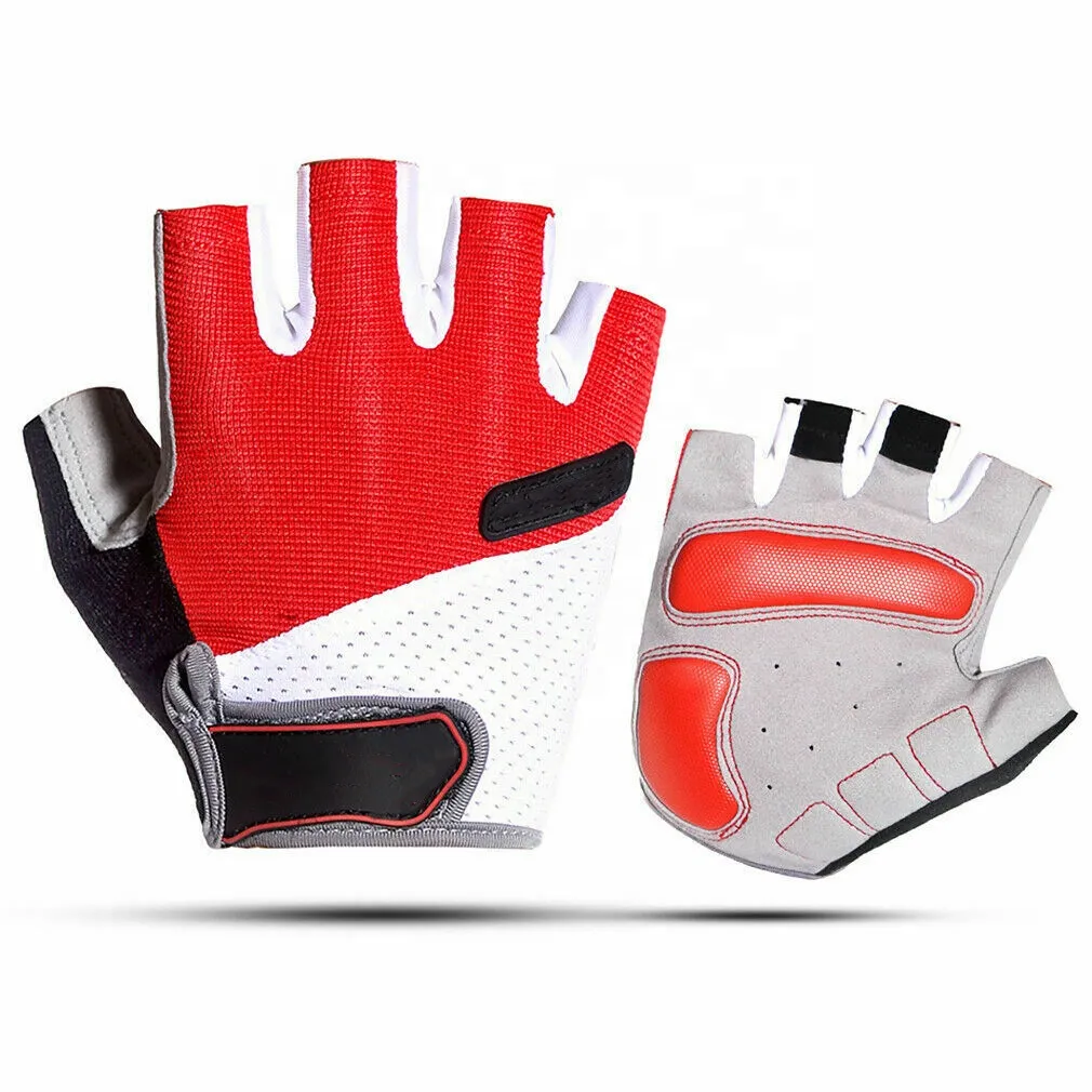 Los más vendidos hombres deportes medio dedo antideslizante almohadilla de neopreno motocicleta carretera bicicleta guante guantes de bicicleta