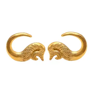 Exclusive Lion Ear Studs Jewelry Gold Plated 925 Sterling Silver Lion Shape Earrings