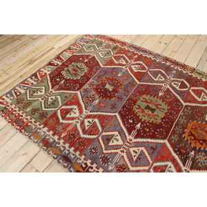 Tapis turc vintage de 5,4 x 11,5 pieds, grand tapis, tapis persan rouge - Product Image 4