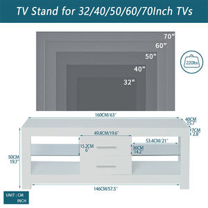 ตู้ไม้ทีวีติดมุมแบบทันสมัยพร้อมไฟ LED สำหรับห้องนั่งเล่นที่เรียบง่าย - Product Image 2