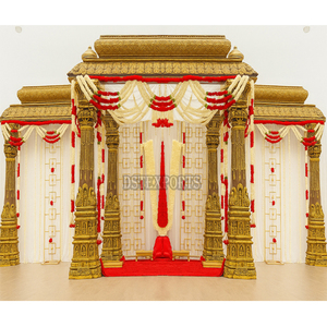 Tamilan boda tema antiguo Pooja decoración para el Reino Unido tradicional SUR DE LA India ceremonia escenario configuraciones tendencias decoraciones DST exportaciones - Product Image 2