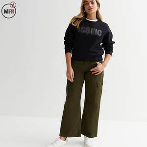 เสื้อสเวตเตอร์แขนยาวคอตตอนแบบสวมหัวสำหรับฤดูหนาวย้อมสีธรรมดาคอกลมแขนยาวผ้าคอตตอน100% - Product Image 3