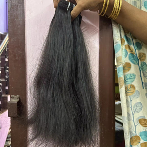 100% Paquetes de cabello virgen de templo indio crudo Extensiones de cabello de un solo donante natural sin procesar para venta al por mayor - Product Image 1