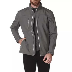 Meilleure vente en gros vêtements d'hiver couleur unie pour homme polyester nylon fermeture éclair avec poche et col montant veste softshell pour hommes - Product Image 2