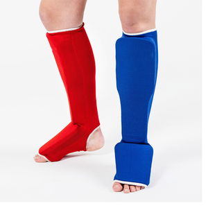 Muay Thai acolchado Material elástico espinilleras en paso Mma Shin Protector boxeo Kick Shin Guard logotipo personalizado - Product Image 2