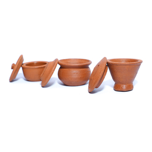 Juego de cocina de arcilla en miniatura de terracota hecho a mano, juego de juguetes de cocina tradicional de 26 piezas para niños - Product Image 3