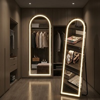 Miroir sur pied moderne à LED intelligent, personnalisable, vente en gros, pour salon, chambre, décoration intérieure