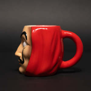 Tasse 3D Money Heist en grès céramique faite à la main, capacité 200ml/400ml, design moderne européen, cadeau d'affaires classique avec couvercle - Product Image 4