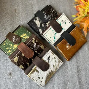 การออกแบบใหม่จริงโลหะขนหนังคลัทช์มีสไตล์หลายใช้ตะวันตกใหม่ร้อนขายจริง Cowhide กระเป๋าสตางค์ขนาดเล็กสําหรับผู้หญิง - Product Image 1