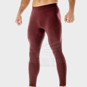 Pantalons de compression pour hommes personnalisables de haute qualité, séchage rapide, respirants, tissu polyester, taille élastique, leggings pleine longueur - Product Image 2