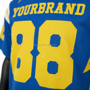 Maillot de football américain personnalisé avec logo dégradé, grande taille, marron et or, en maille respirante, anti-humidité et antibactérien, vente en gros - Product Image 3