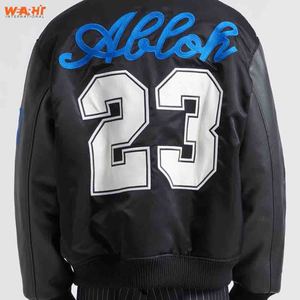 Blouson de baseball OEM de haute qualité personnalisé pour hommes Veste en cuir universitaire col montant patch brodé pour l'hiver - Product Image 2