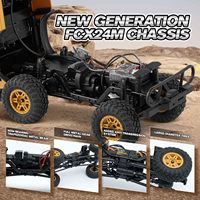 FMS FCX24 1/24 RC Crawler Defender 90 Boîte de vitesses à 2 vitesses, essieu à portiques, 4x4, mini camion tout-terrain RTR