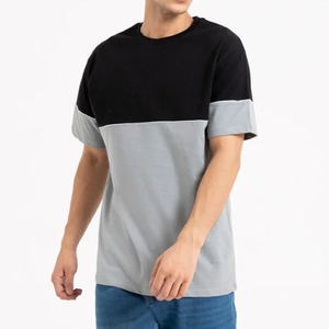 Camisetas de manga corta de verano de moda para hombres 100% algodón diseño de béisbol al por mayor con panel de tela peinada Tipo de patrón de letra - Product Image 3