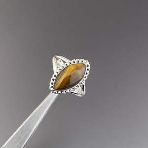 925 Sterling <b>Silver</b> 14K Gold Plated Gothic Signet Ring Men Handmade Bohemian Tiger Eye Agate Bezel Set Custom Size Classic Ring - Product Image 1